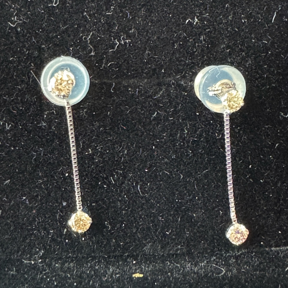 .20ct Natural Diamond Dangling Earrings Pt900 Platinum With Cert.
